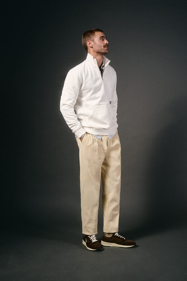 OOTO Sudadera cuello cremallera Blanco