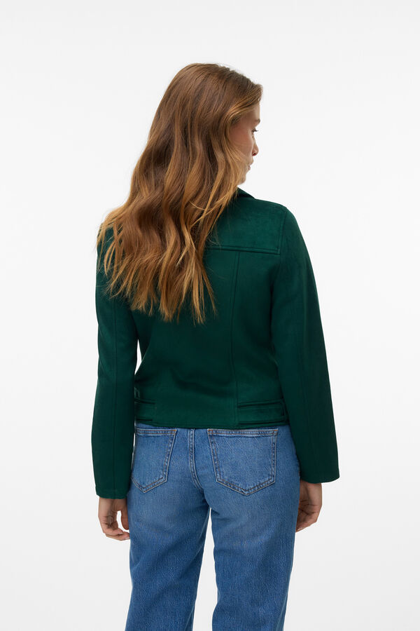 Vero Moda Blus&atilde;o em camur&ccedil;a com tachas Verde