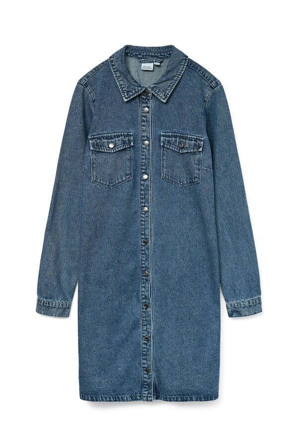 Vero Moda Vestido corto vaquero manga larga Azul