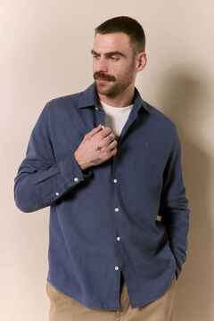 OOTO Camisa algod&oacute;n lino manga larga