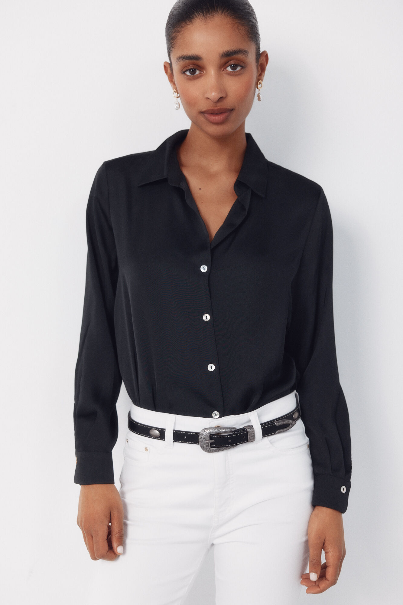 Cortefiel Camisa satinada