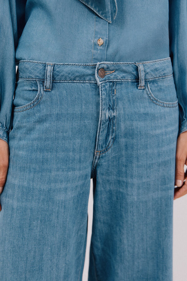 Cortefiel Long palazzo jeans  Blue