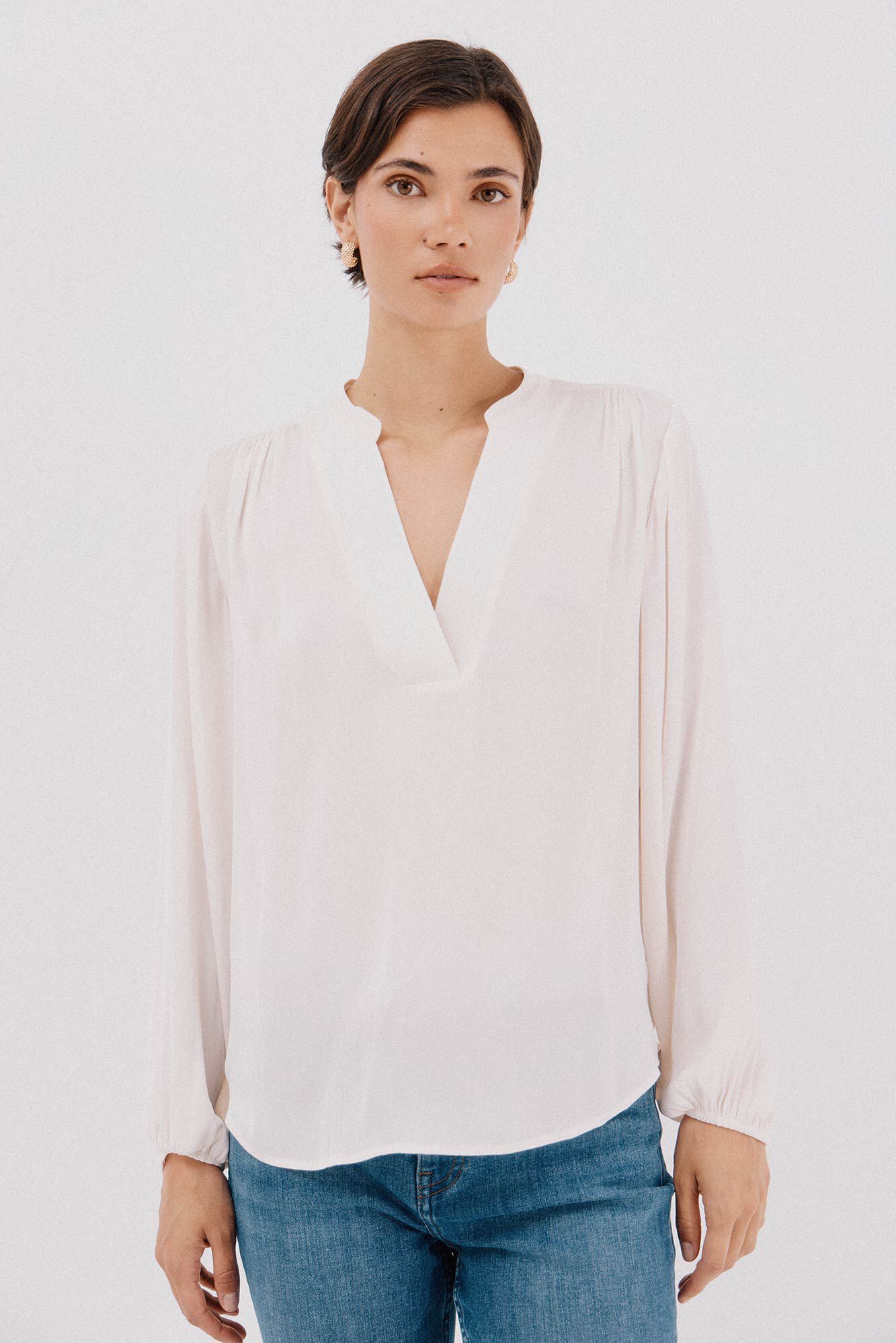Cortefiel Blusa de satin fluido