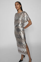 Vila Vestido lantejoulas Cinzento