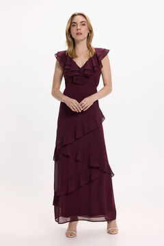 Vila Vestido de gasa midi de fiesta