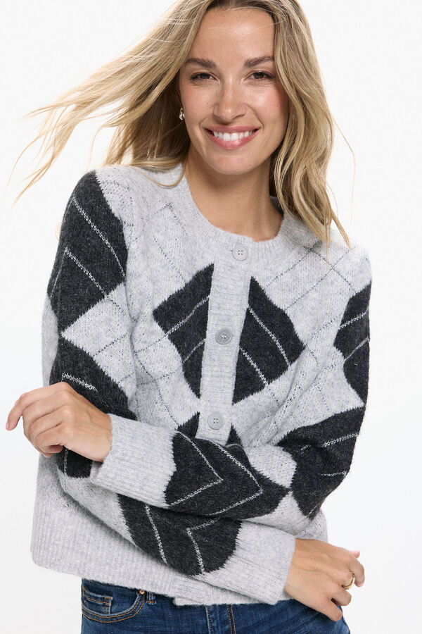 Vero Moda C&aacute;rdigan rombos Gris