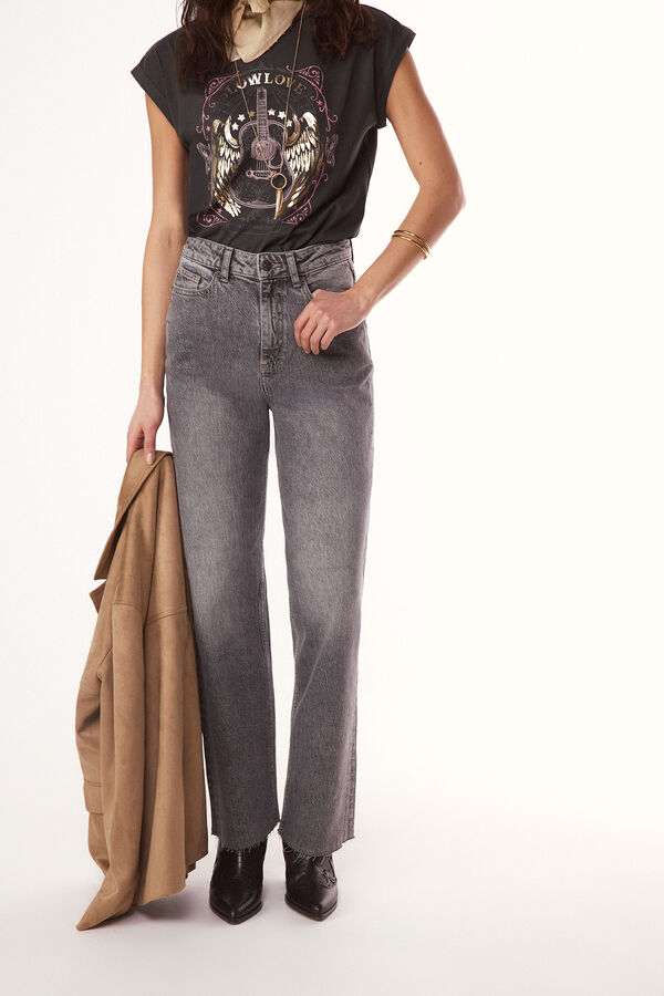 Slowlove Jeans new recto Estampado gris