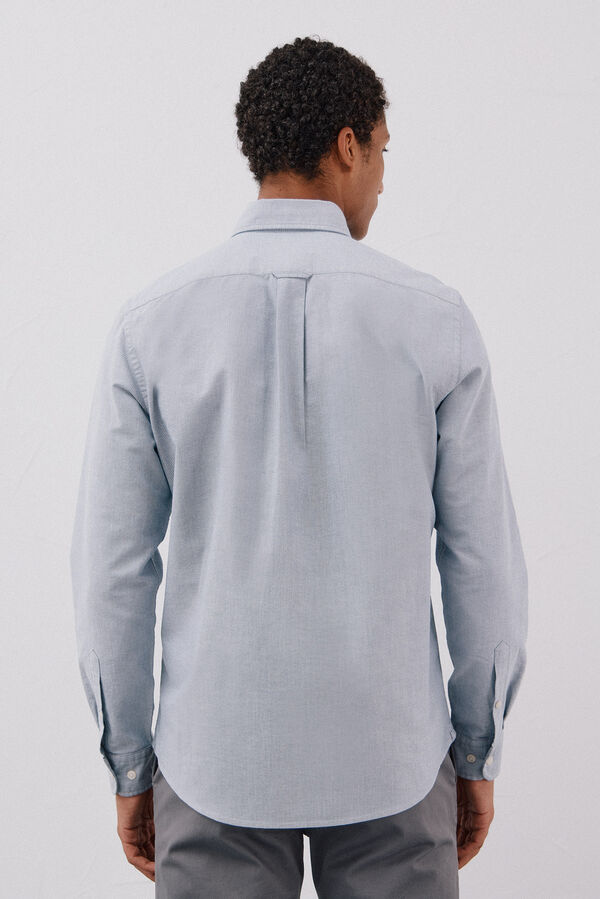 Cortefiel Plain oxford shirt Blue