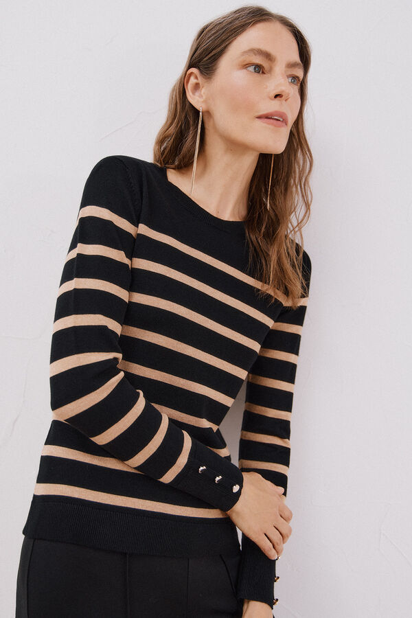 Cortefiel Jersey manga corta Negro