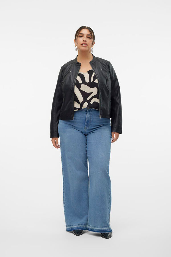 Vero Moda Curve Faux leather jacket plus size Black