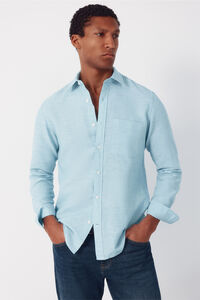 Cortefiel Camisa lino algod&oacute;n liso