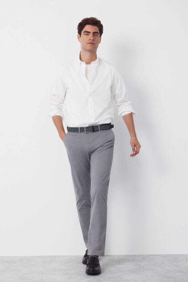 Cortefiel Pantal&oacute;n chino slim fit Gris