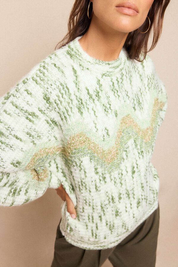 Slowlove Jersey jaspeado verde