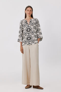 Cortefiel Blusa estampada t&uacute;nica amplia
