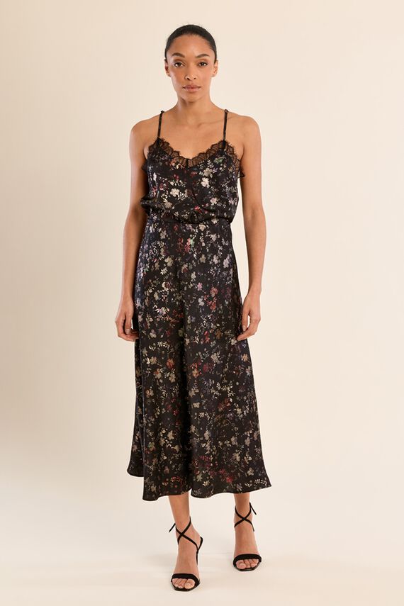 Falda larga estampado floral
