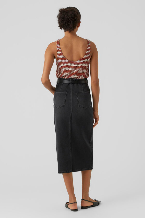 Vero Moda Falda vaquera midi Black
