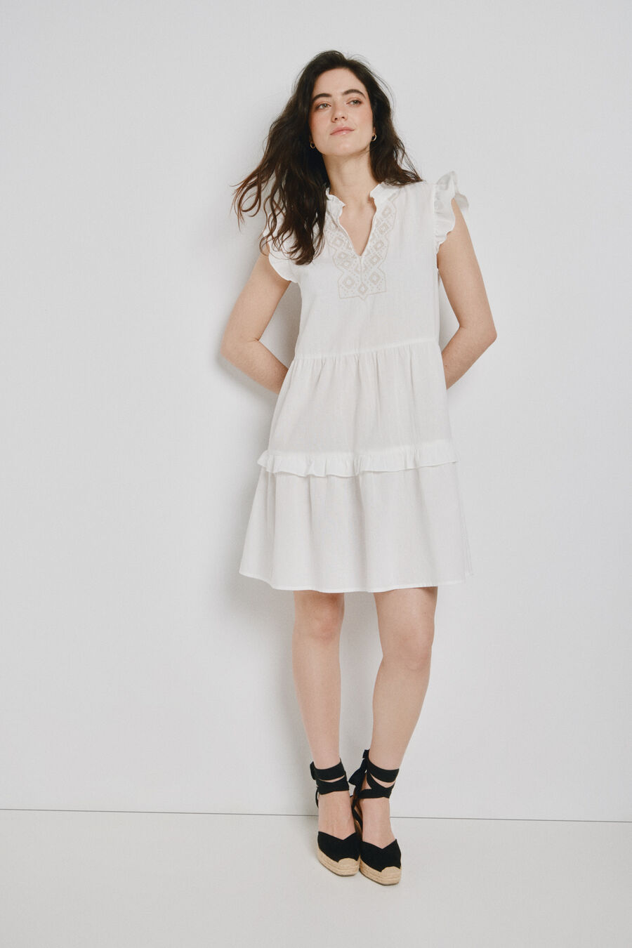 Vestido corto de algodón