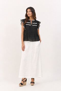 Vila Blusa con bordados de algod&oacute;n org&aacute;nico Printed