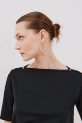 Cortefiel Essential boat neck T-shirt Black