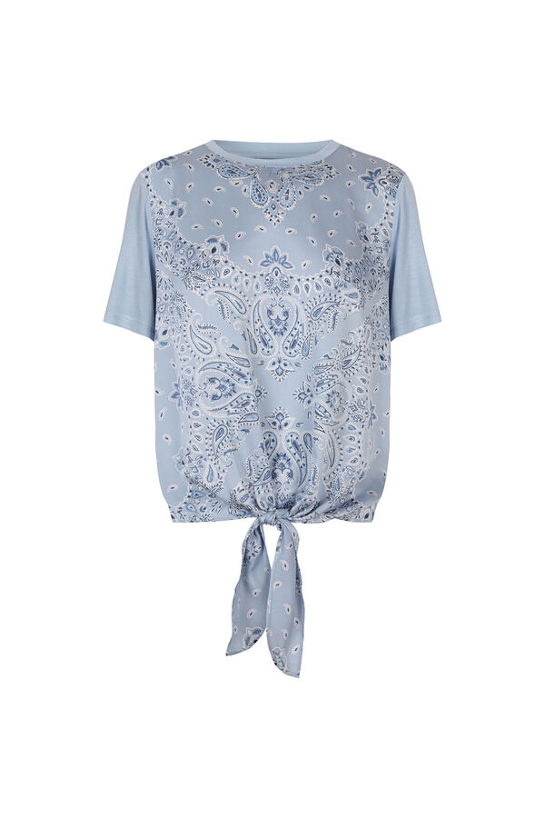 Cortefiel Top combinado estampado azul