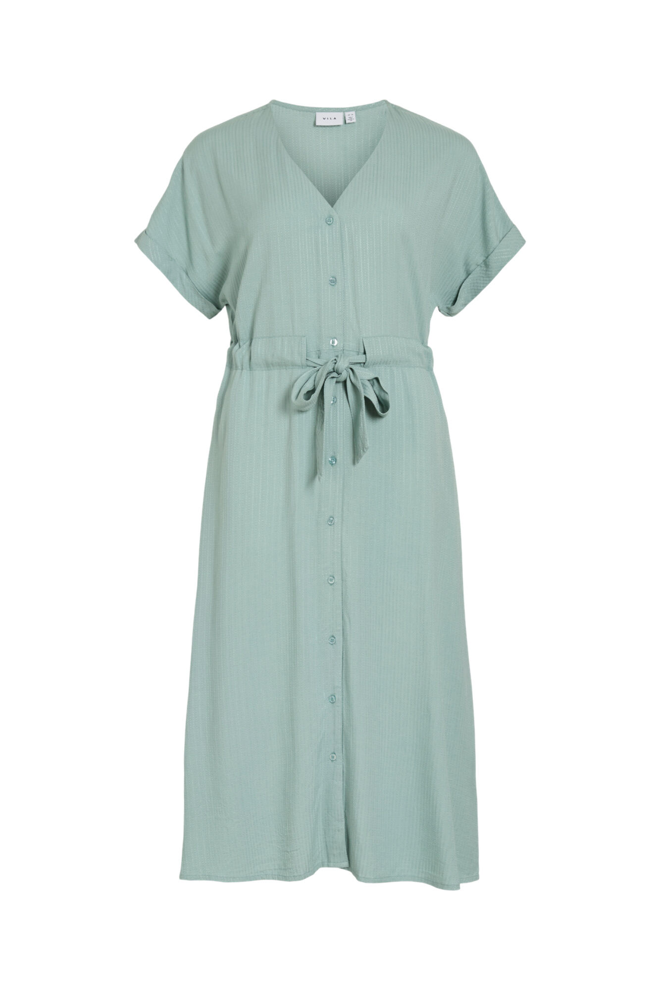 Vila Vestido midi de manga 2/4 em viscose