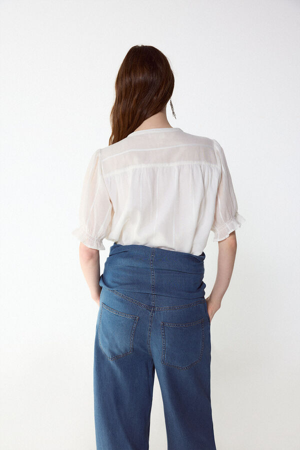 Slowlove Blusa dobby fluido Marfil