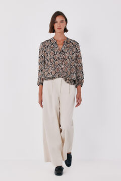 Cortefiel Blusa estampada fluida
