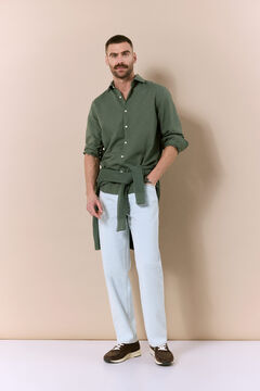 OOTO Camisa algod&oacute;n lino manga larga