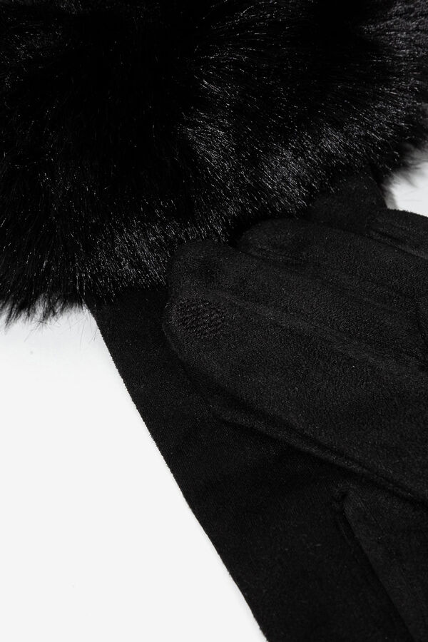 Vilanova Guantes con Pelo Sint&eacute;tico Negro
