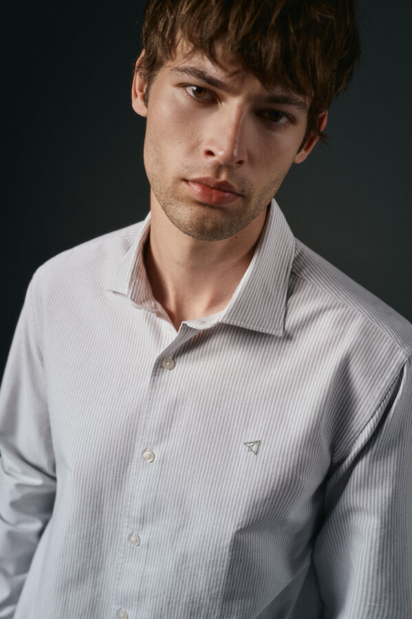 OOTO Camisa oxford rayas Kaki