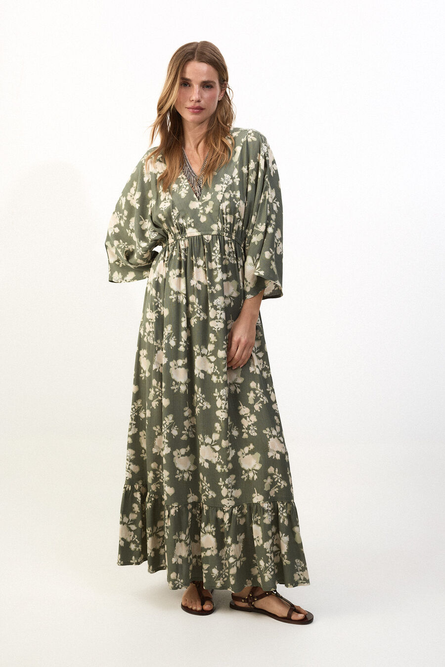 Vestido estampado combinado
