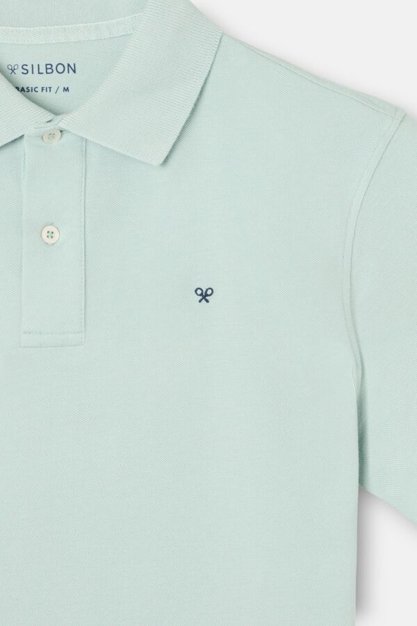 Silbon Polo clasico liso Verde