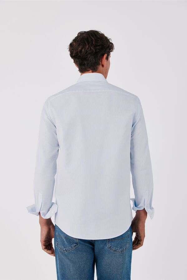 Cortefiel Camisa vestir rayas f&aacute;cil plancha Azul