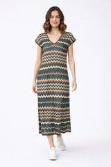 Vila Vestido midi de punto pointelle con viscosa Multicolor