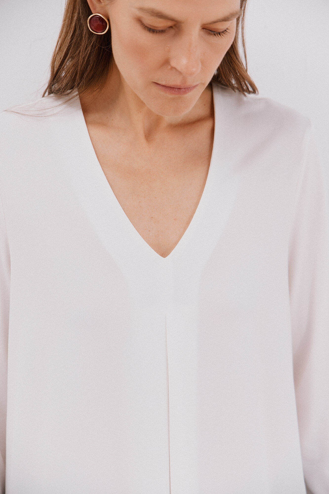 Cortefiel Top plissado flu&iacute;do