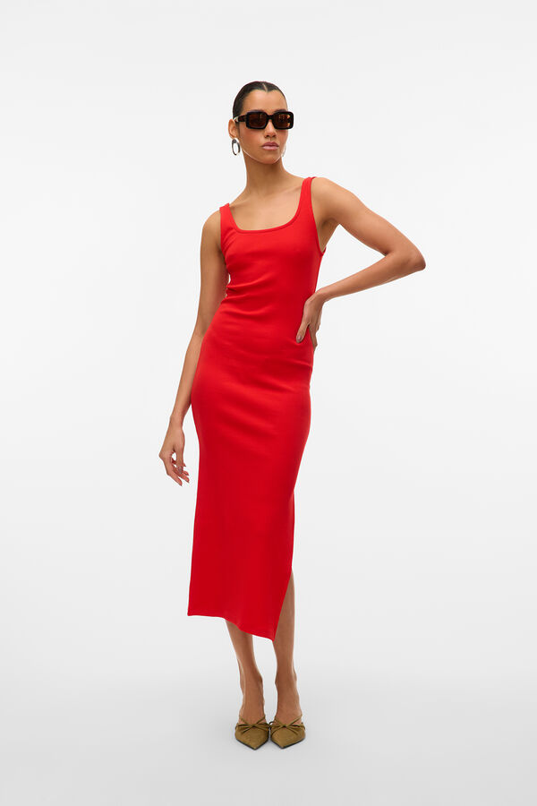 Vero Moda Vestido largo entallado Rojo