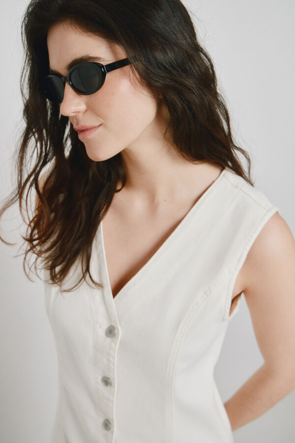 Vero Moda Vestido corto denim Blanco