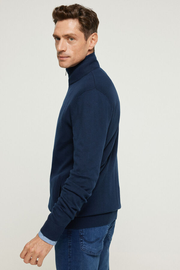 Jack & Jones Camisola gola alta fecho-&eacute;clair Azul