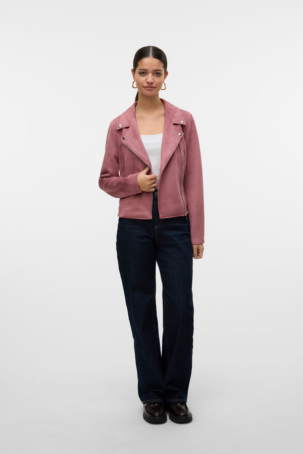 Vero Moda Blus&atilde;o em camur&ccedil;a com tachas Roxo