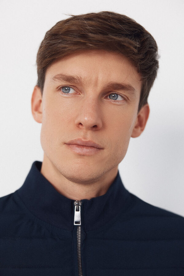 Cortefiel Combined fabric cardigan Navy