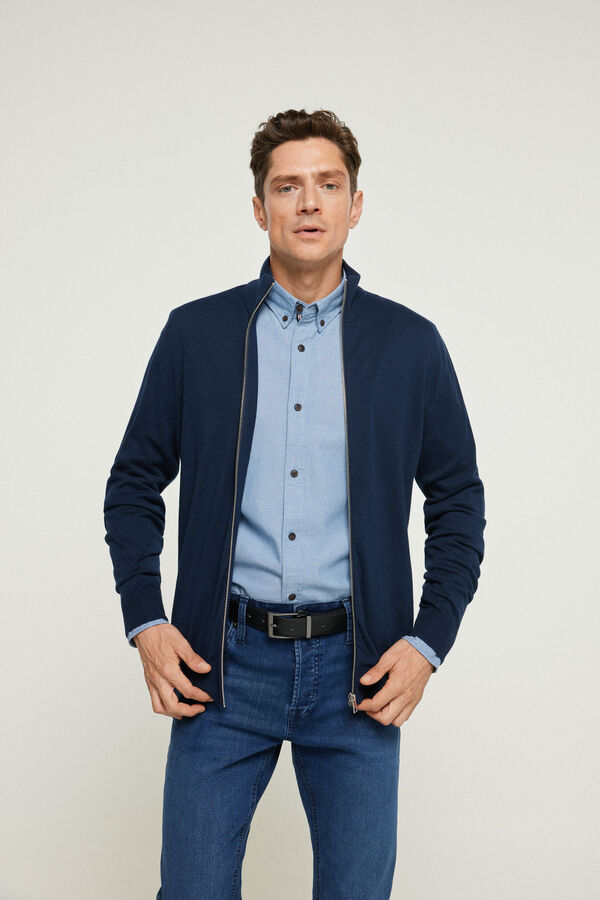 Jack & Jones Camisola gola alta fecho-&eacute;clair Azul