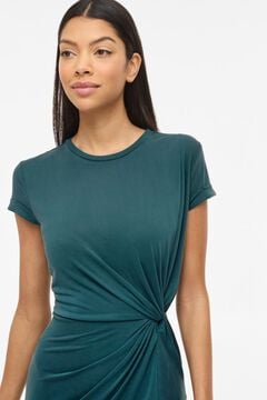 Vila Vestido midi de manga curta em modal