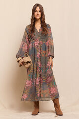 Slowlove Vestido comprido estampado Verde