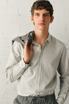 Cortefiel Camisa de riscas oxford leve
