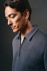 OOTO Sweatshirt com gola e fecho-&eacute;clair Azul