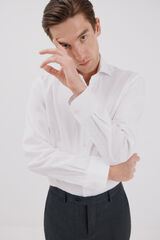 Cortefiel Camisa vestir lisa f&aacute;cil plancha Blanco