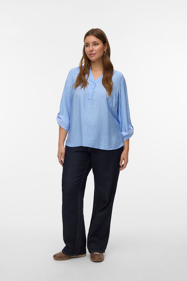 Vero Moda Curve Camisa manga comprida tamanho grande Azul