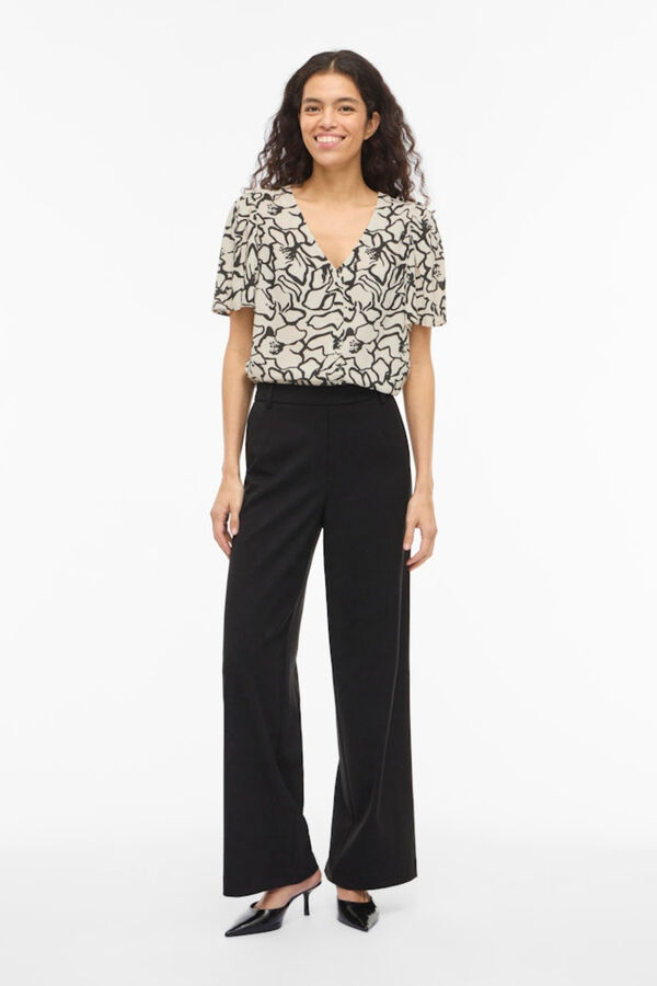 Vila Blusa de manga curta em viscose Tostado