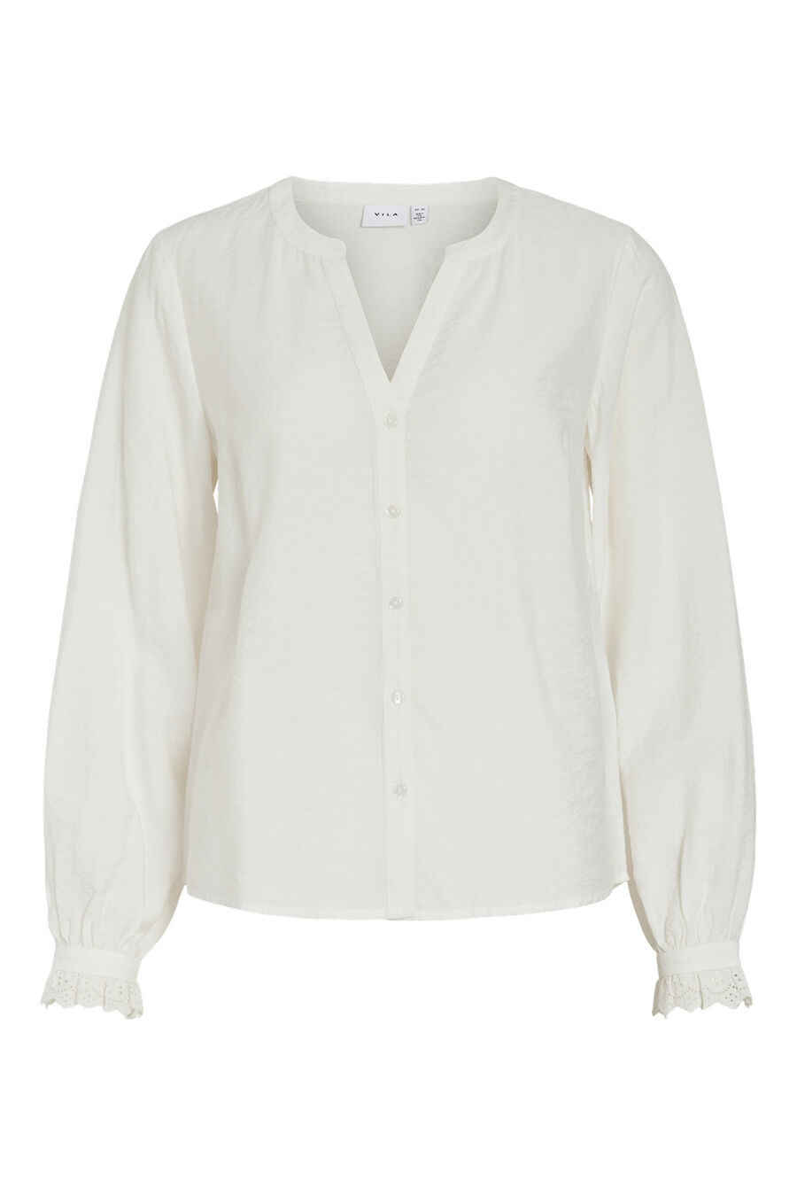 Blusa con encaja inglés de viscosa