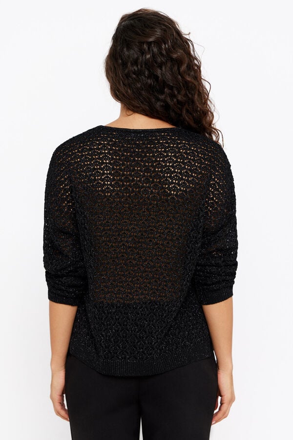 Cortefiel Central cable knit jumper Black